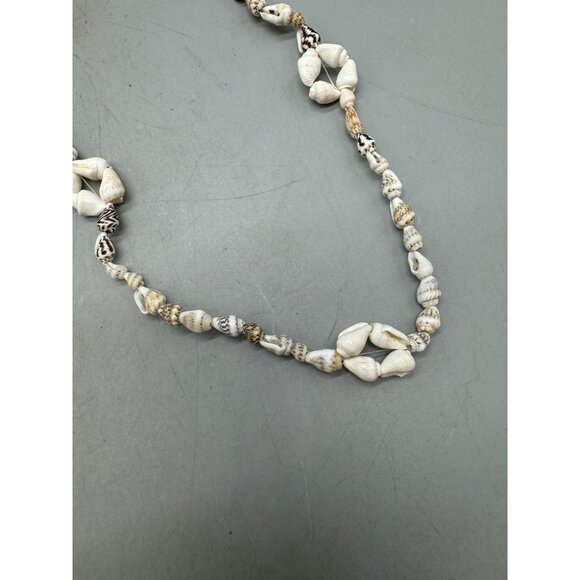 Shell Bead Necklace With Natural & White Sea Shells pull over 34" READ - Picture 2 of 4